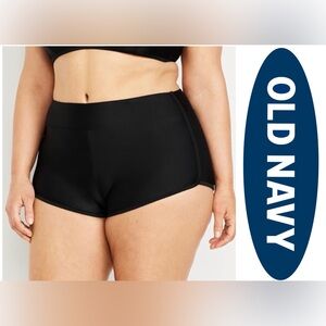 Old Navy High Waisted Swim Shorts Matte Black NWT  Bathing Suit Women’s 3X